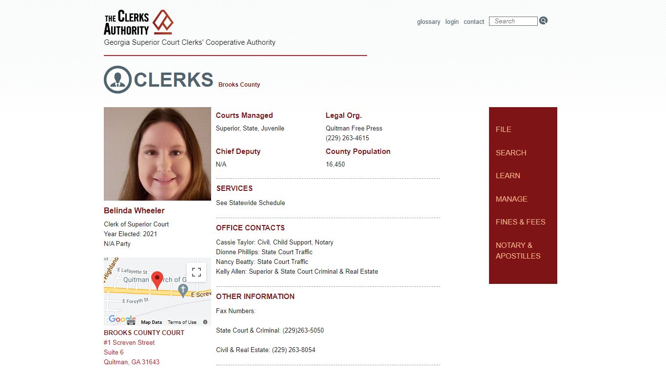 Clerks - BROOKS County - GSCCCA